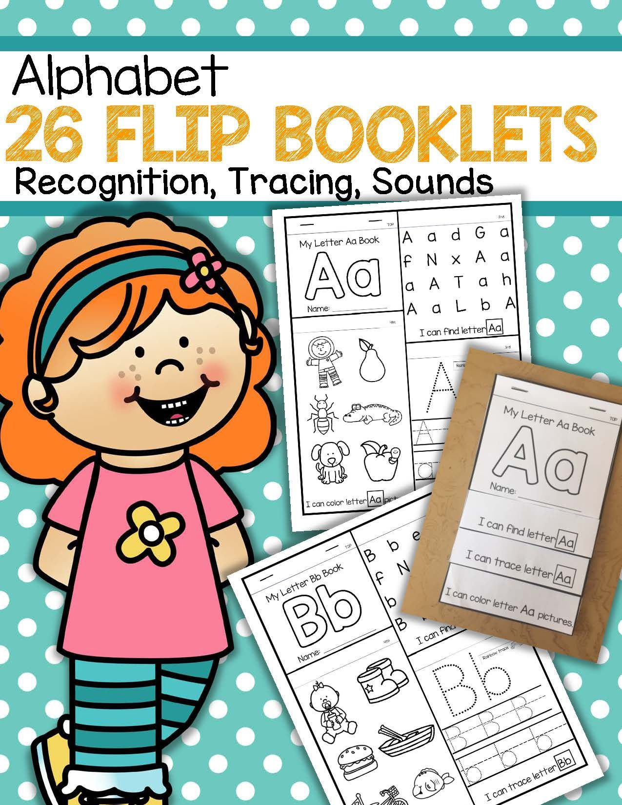 26 Alphabet Flip Books - Letter Recognition, Tracing And throughout Tracing Letters Booklet