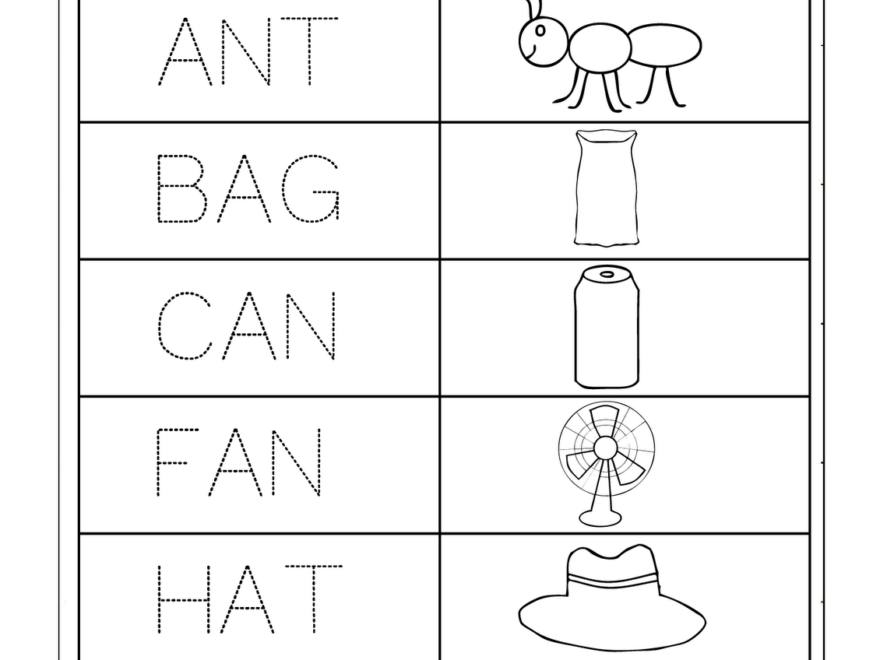 3 Letter Words | Spelling Worksheets, Kindergarten regarding Tracing Three Letter Words Worksheets