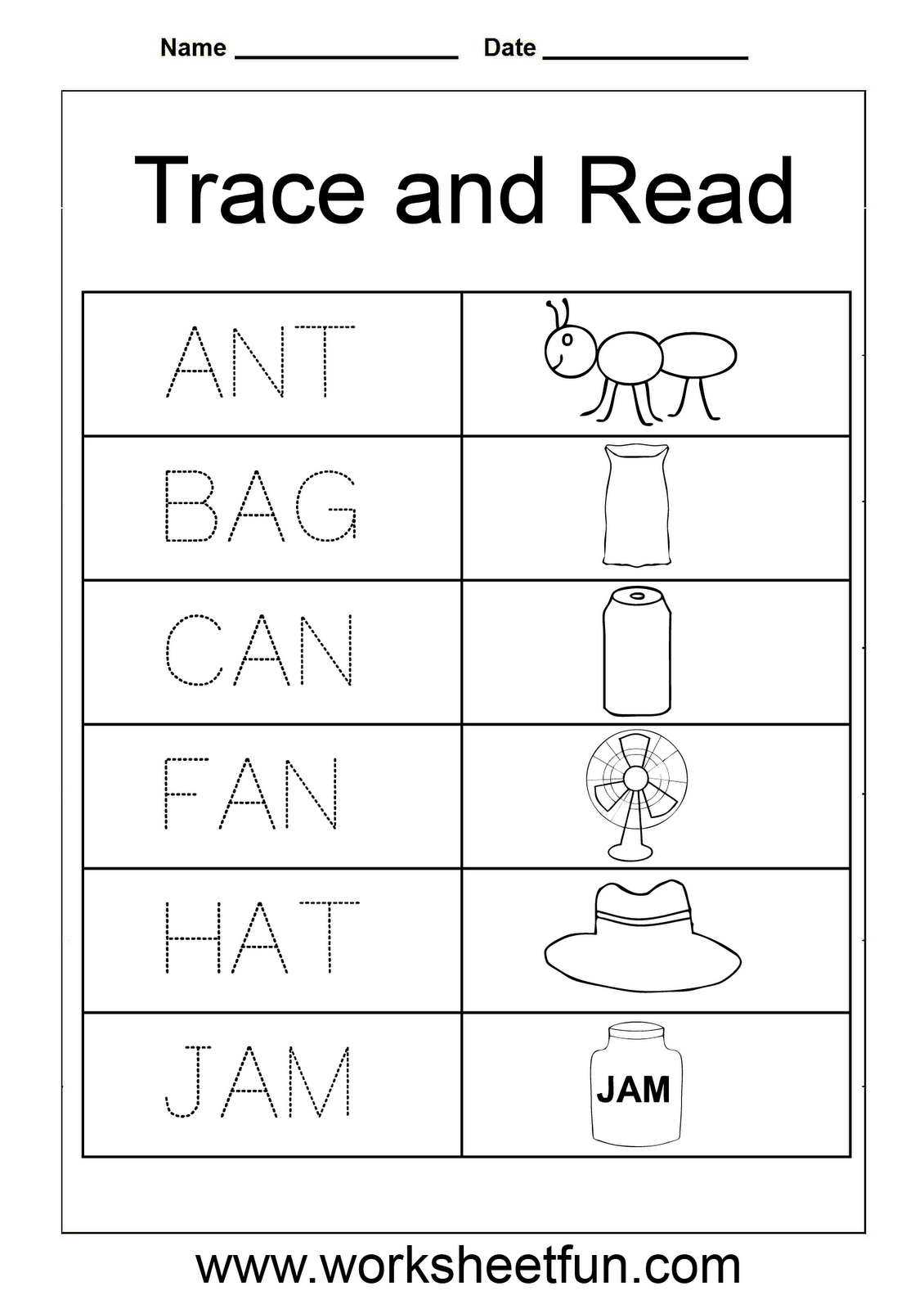 3 Letter Words Worksheet