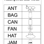 3 Letter Words Worksheets For Kindergarten | Spelling for Tracing 3 Letter Words Worksheets