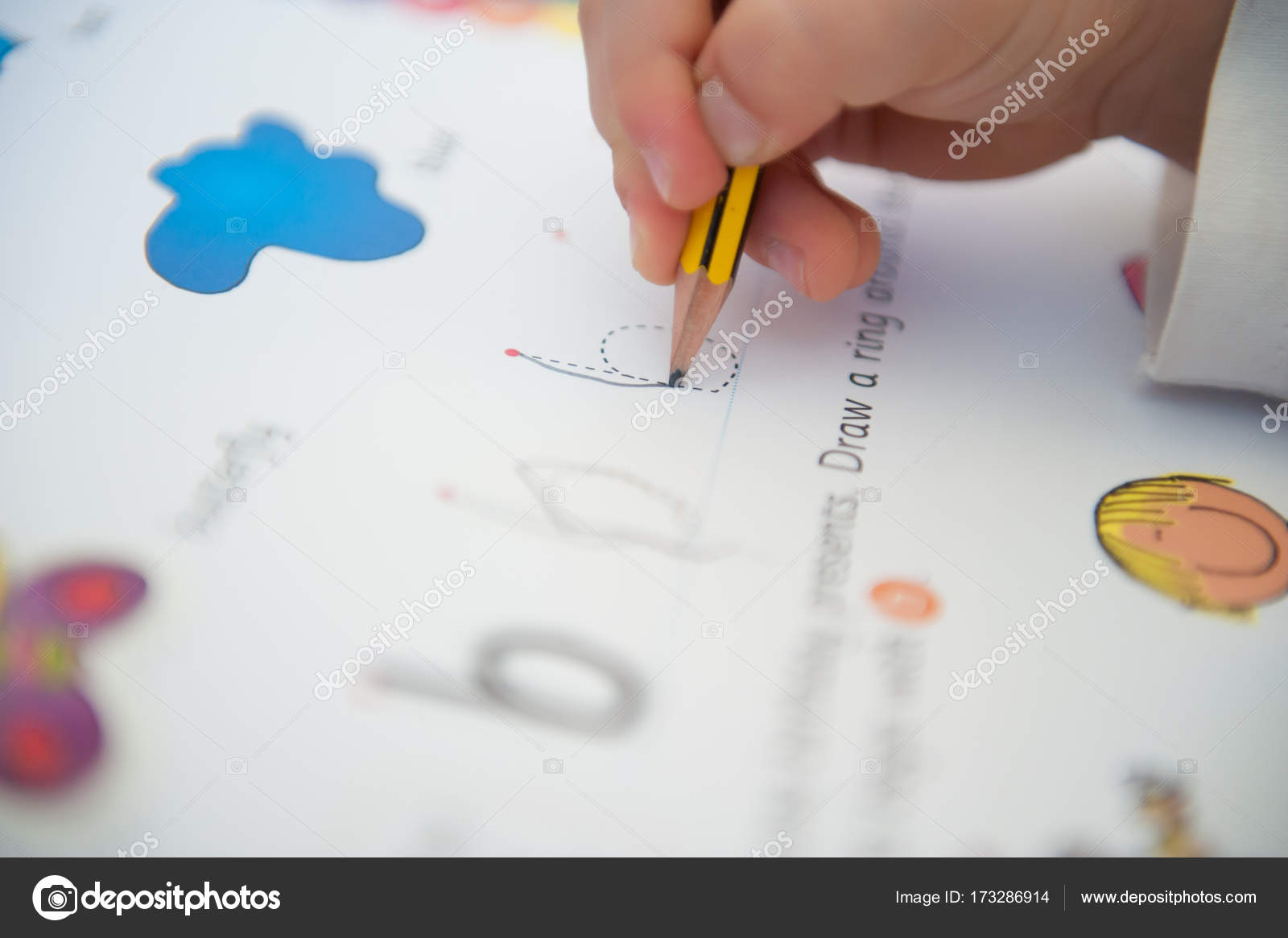 3-Year-Old Child Is Learning To Writetracing Alphabet inside Tracing Letters For 3 Years Old