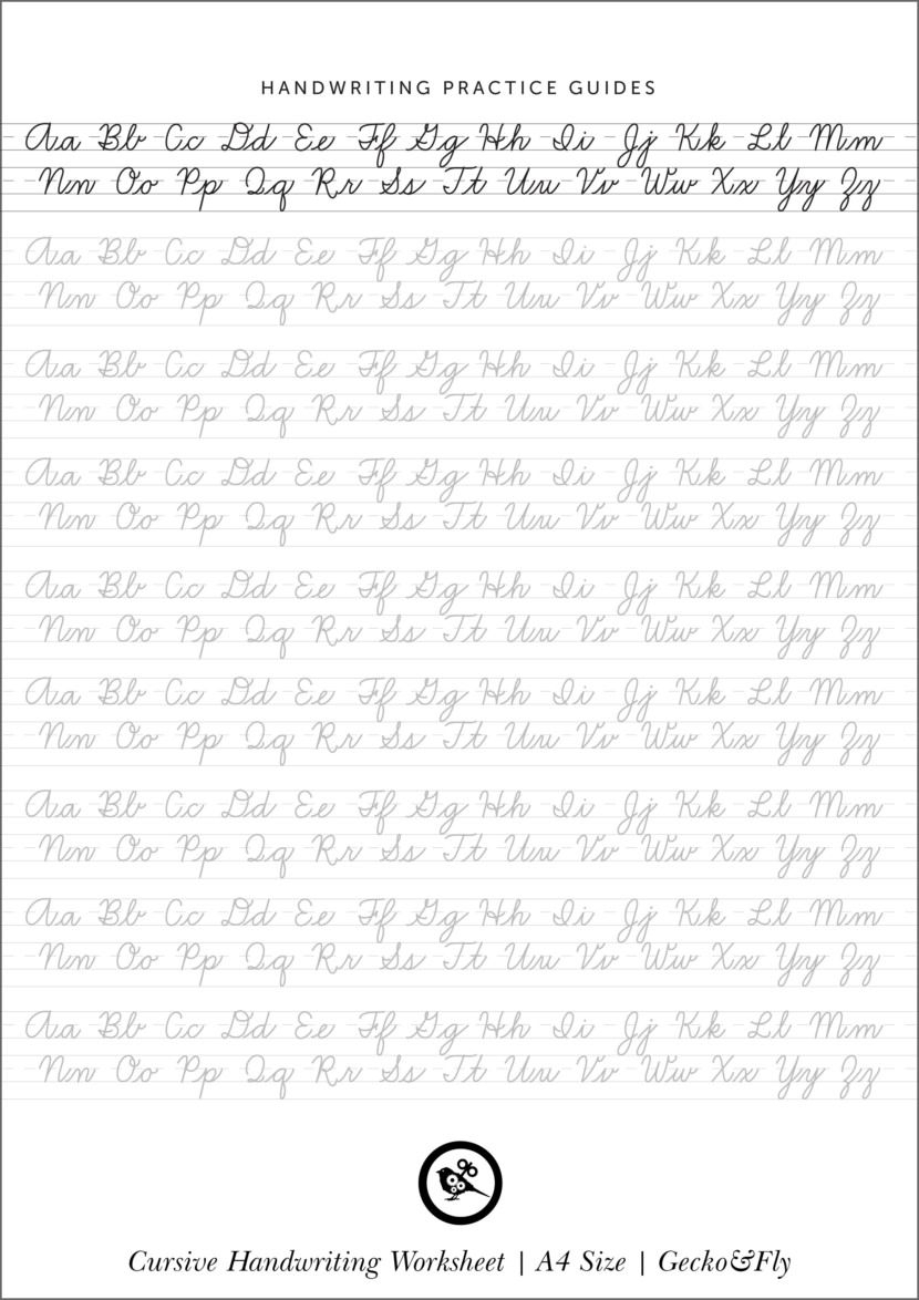 5 Printable Cursive Handwriting Worksheets For Beautiful for Practice Tracing Cursive Letters