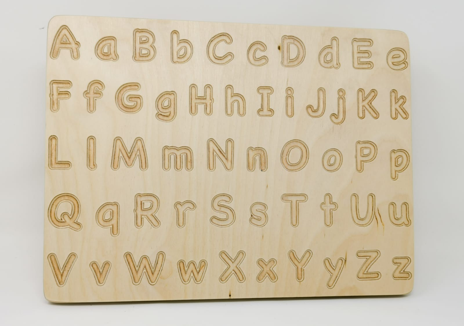 A-Z Alphabet Wooden Tracing Board in Wooden Tracing Letters