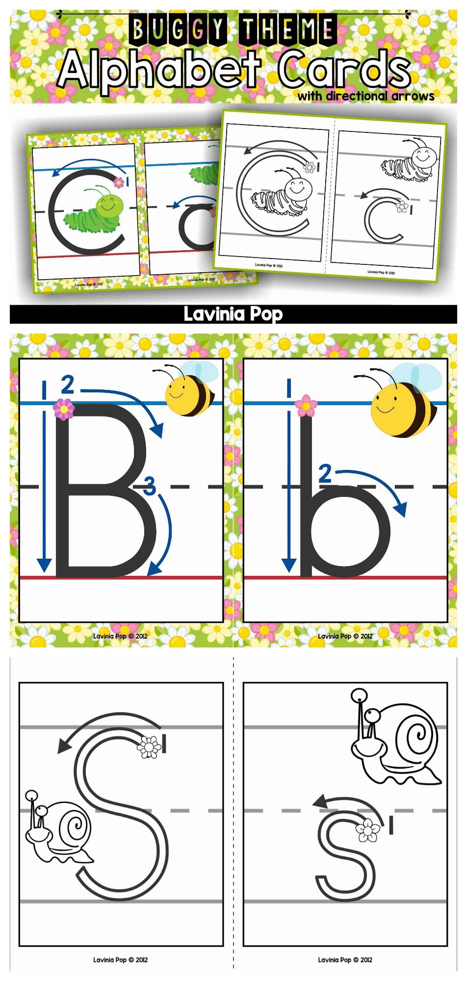 Alphabet Handwriting Cards With Directional Arrows - Buggy throughout Tracing Letters With Directional Arrows