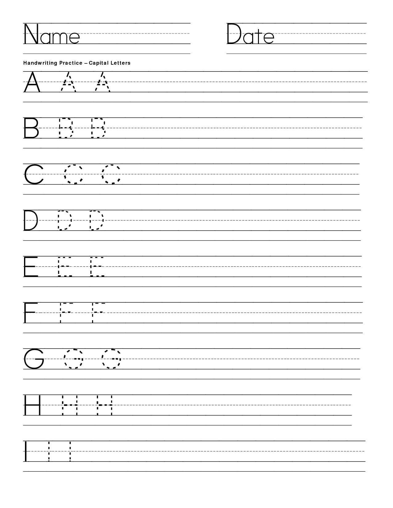 Alphabet Handwriting Practice Worksheet - Wpa.wpart.co for Practice Tracing Letters Worksheets