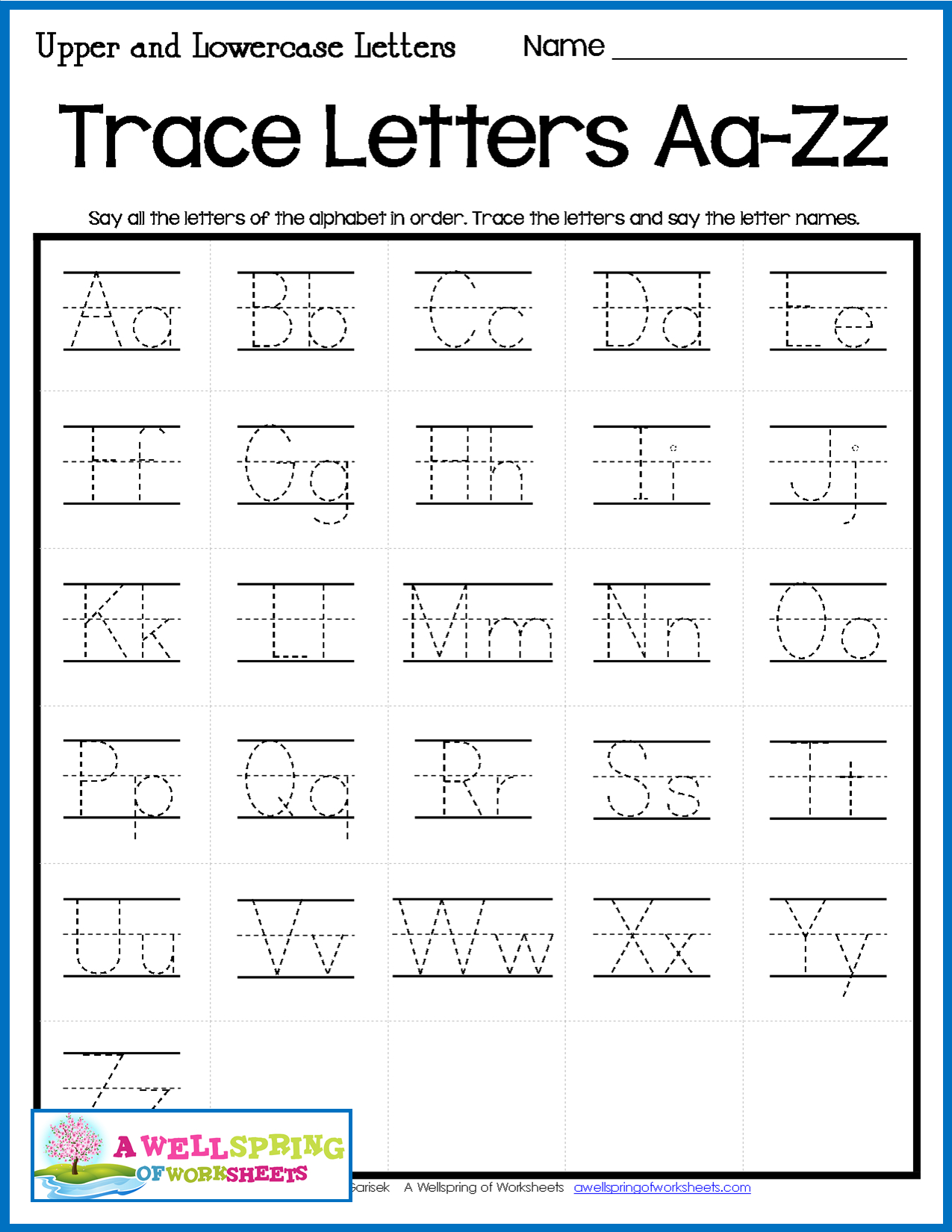 Alphabet Letter Tracing On Primary Writing Lines | Letter inside Practice Tracing Letters
