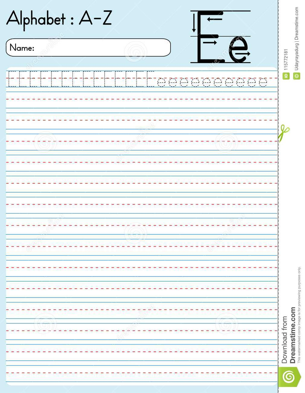 Alphabet To Trace- E Stock Vector. Illustration Of Sheet pertaining to Tracing Small Letter G Worksheet