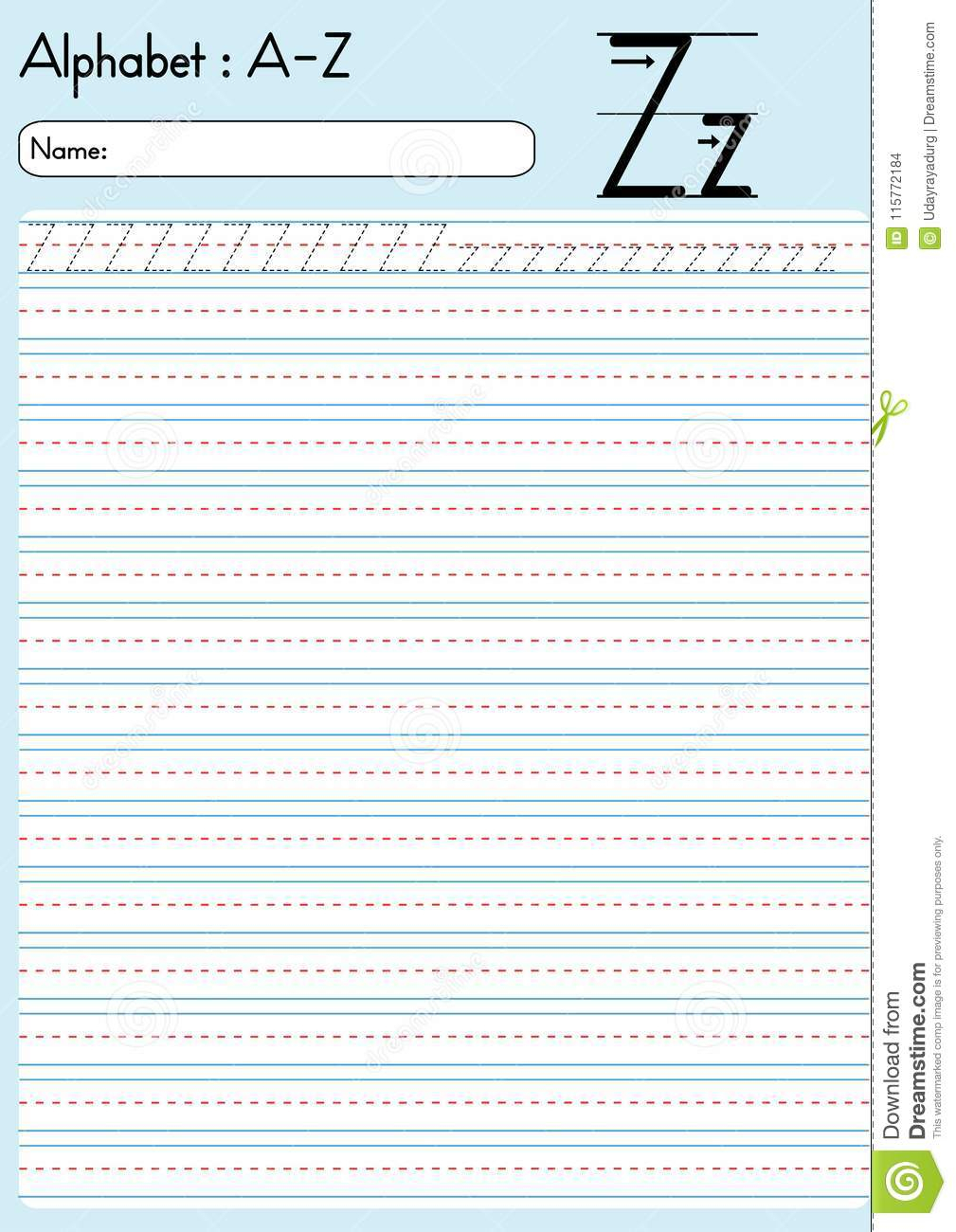 Alphabet To Trace- Z Stock Vector. Illustration Of Early for Tracing Letters Name