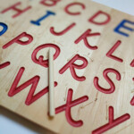 Alphabet Tracing Board, Montessori Colors, D'nealian Font intended for Montessori Tracing Letters