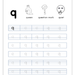 Alphabet Tracing In 4 Lines- Q (Small Letter Tracing intended for Tracing Small Letter G Worksheet
