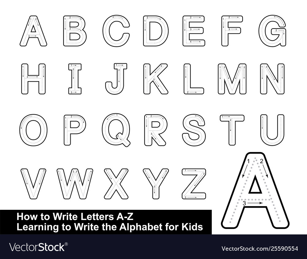 Alphabet Tracing Letters Step Step inside Tracing Letters Font Free Download