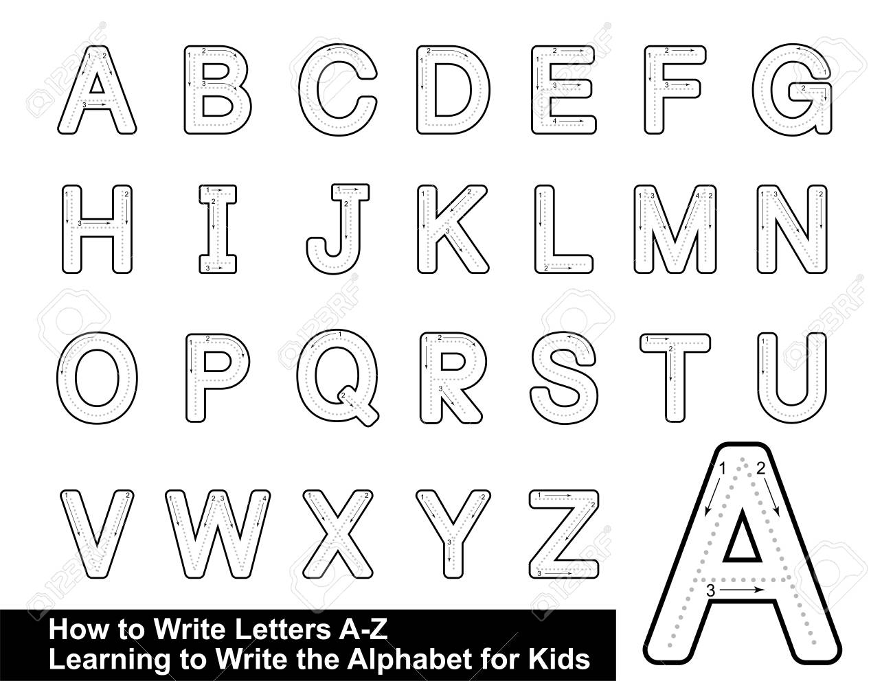 Alphabet Tracing Letters Stepstep Letter Tracing Write The.. within Tracing Letters With Pictures