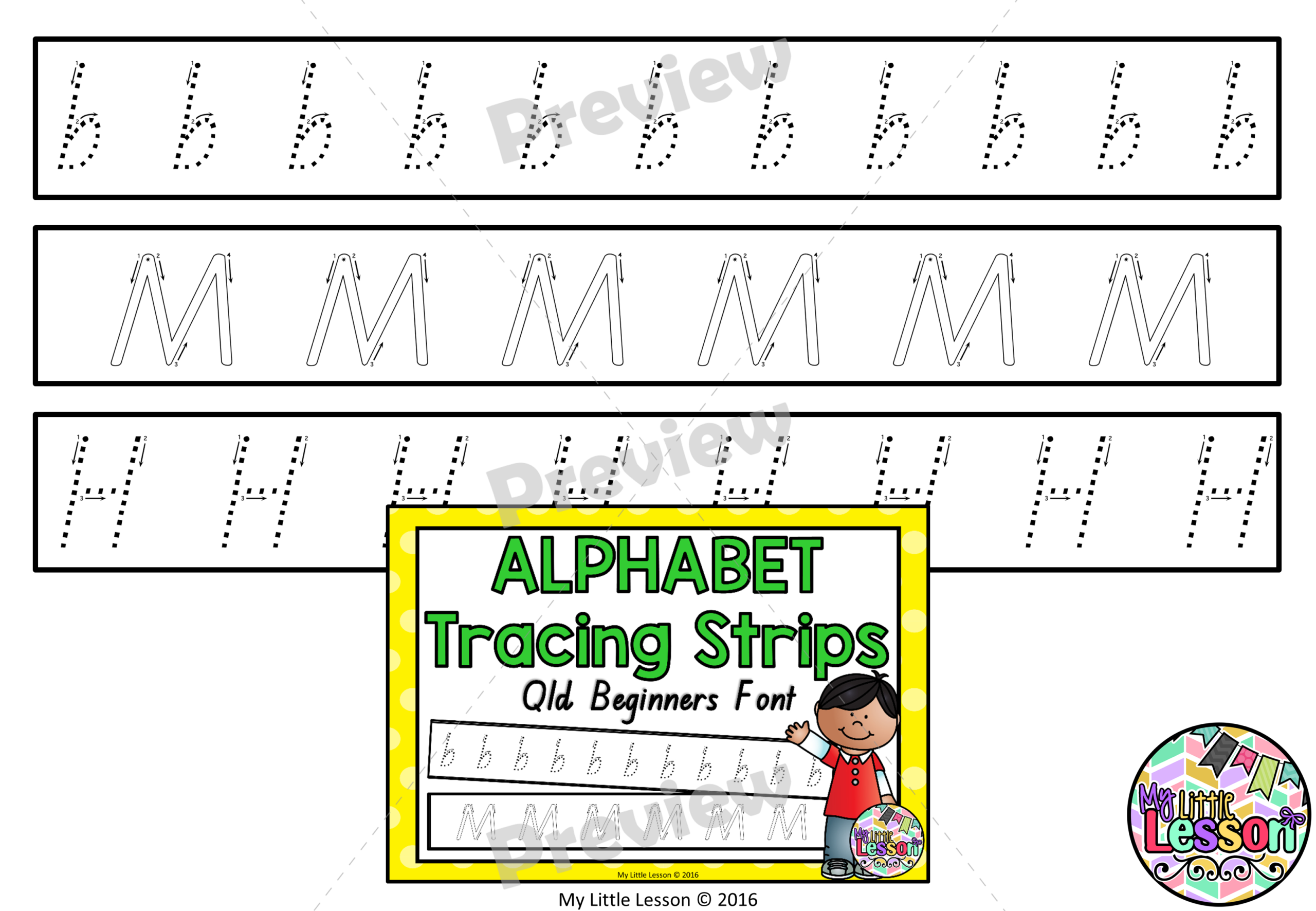 Alphabet Tracing Strips Qld Beginners Font inside Qld Font Tracing Letters