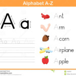 Alphabet Tracing Worksheet Stock Vector. Illustration Of in A-Z Tracing Letters Worksheets