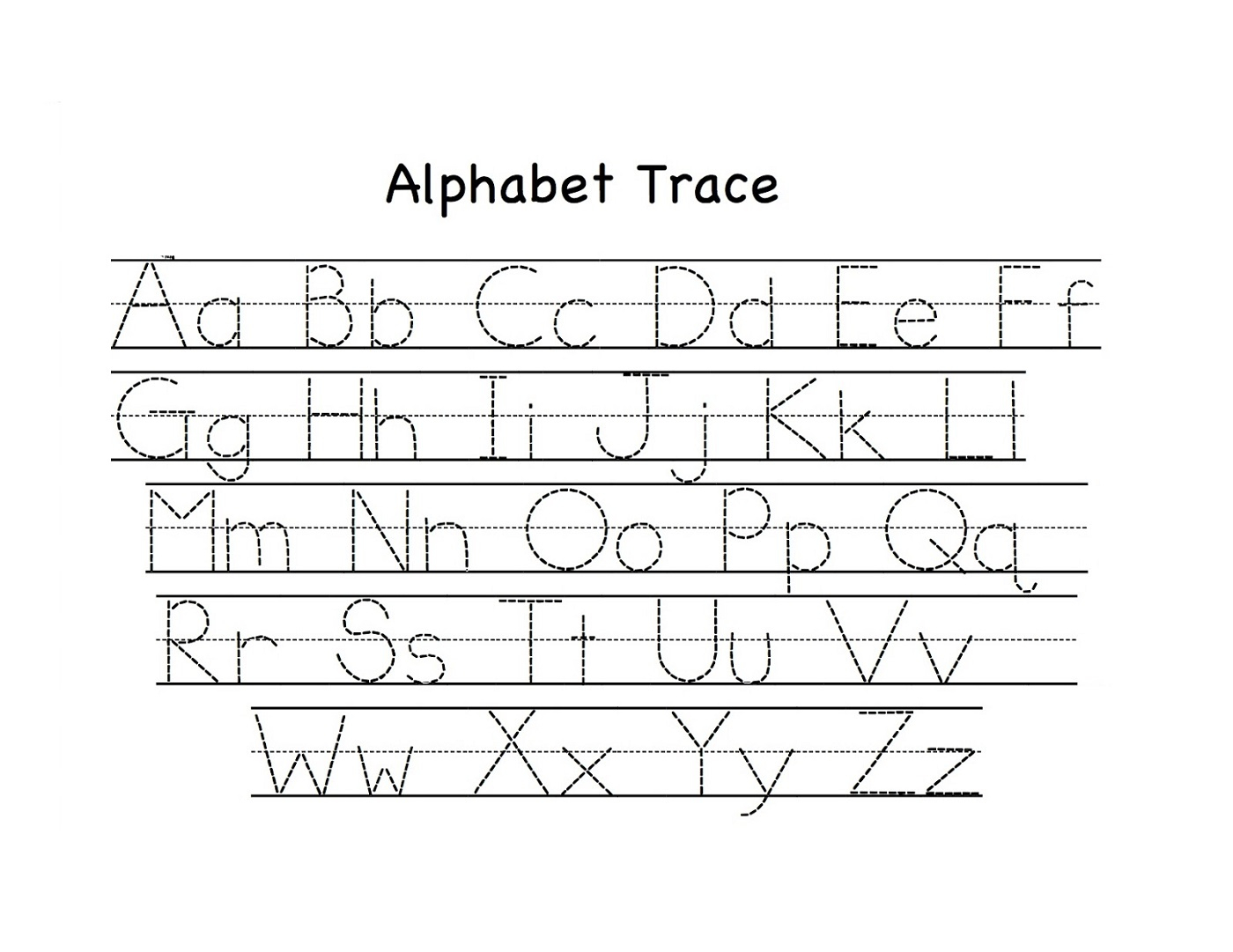 Alphabet Tracing Worksheets A-Z Printable | Loving Printable with Letter Tracing Worksheets Uk
