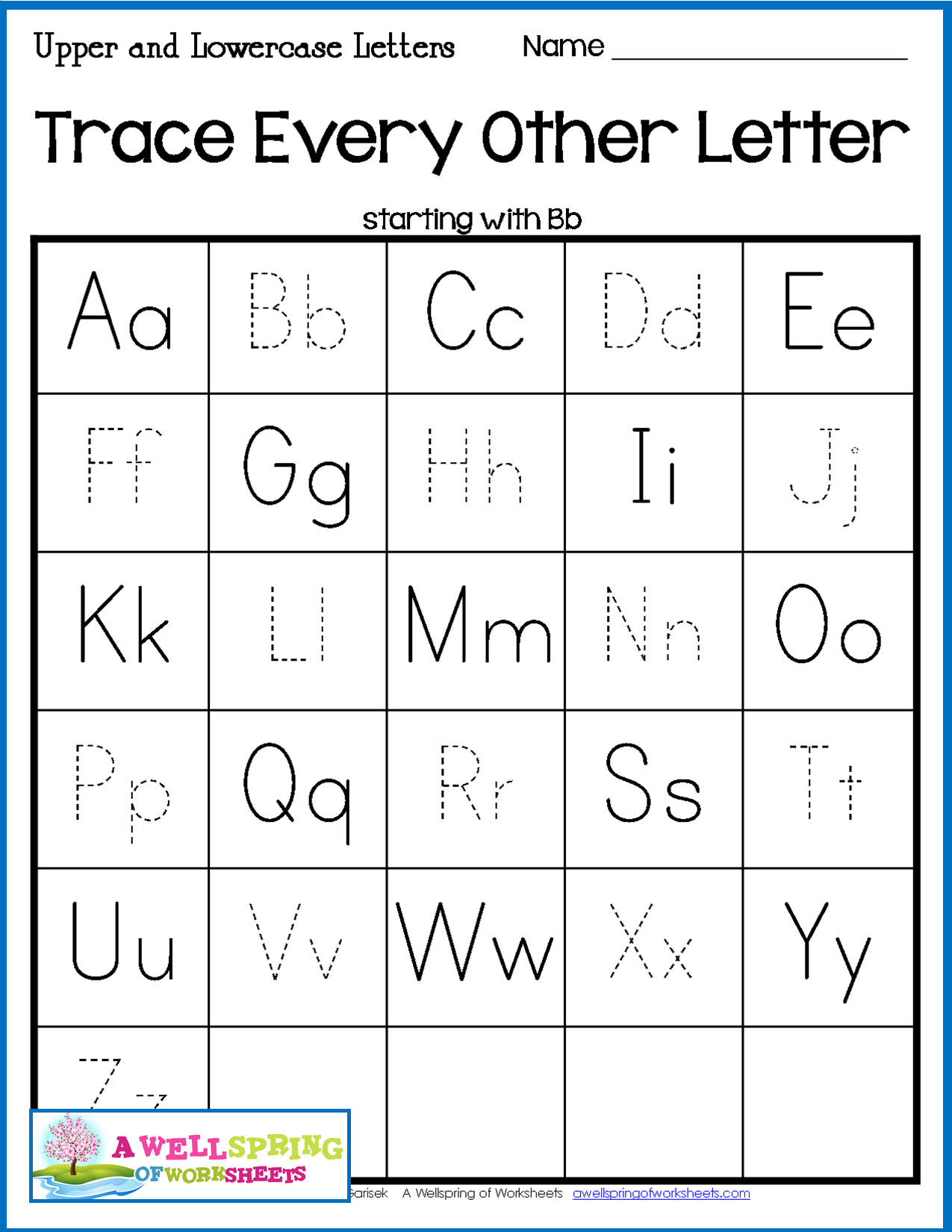 Alphabet Tracing Worksheets - Uppercase &amp; Lowercase Letters for Uppercase And Lowercase Letters Tracing Worksheet