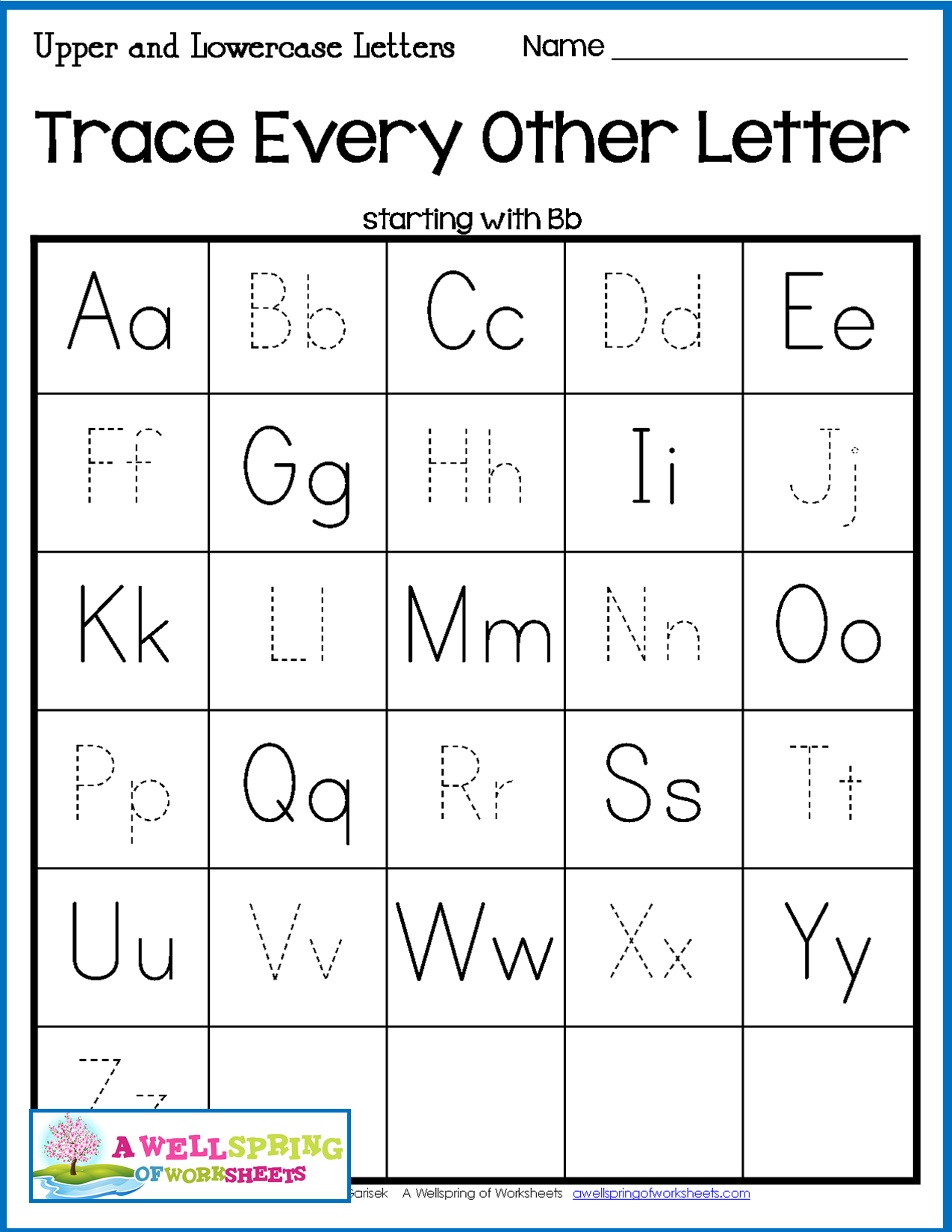 uppercase-and-lowercase-letters-tracing-worksheet