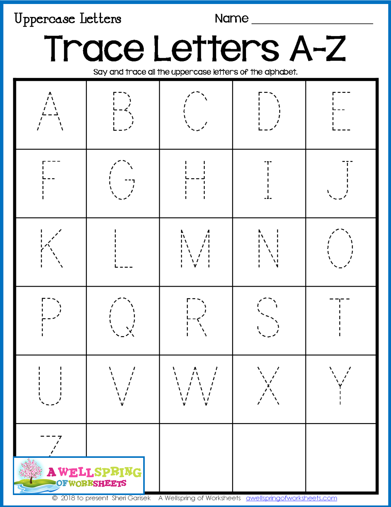 Alphabet Tracing Worksheets - Uppercase &amp; Lowercase Letters in Tracing Uppercase Letters