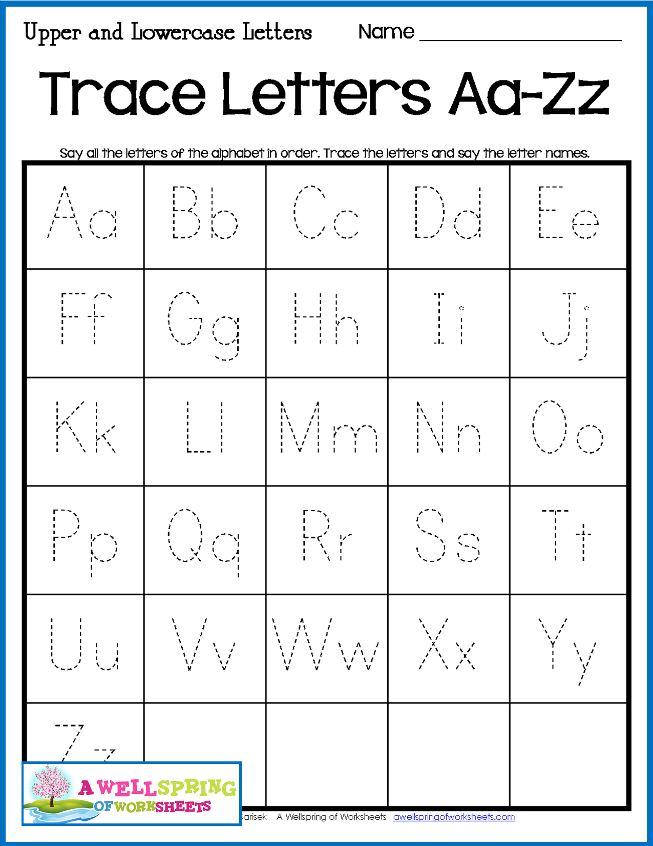 Alphabet Tracing Worksheets - Uppercase &amp;amp; Lowercase Letters within Tracing Upper And Lowercase Letters
