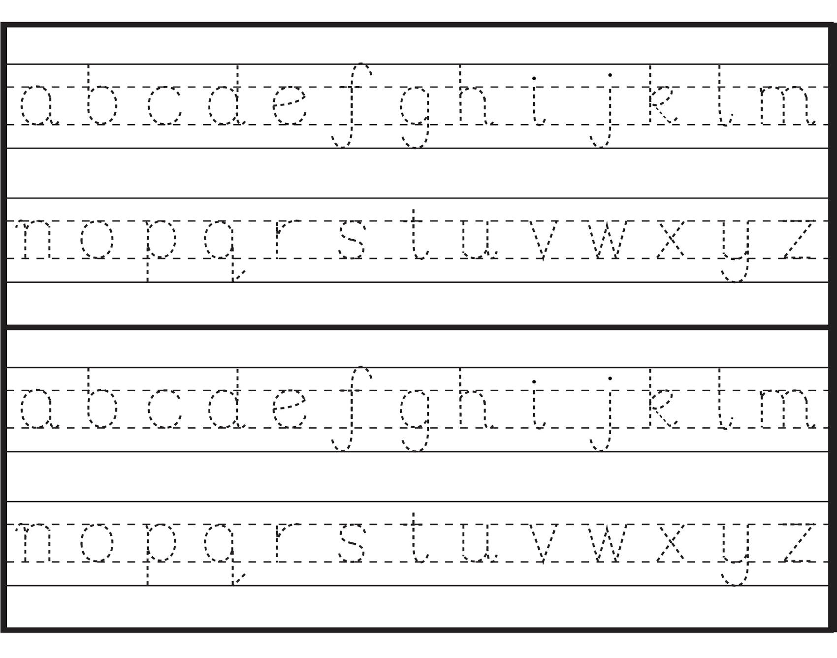 Alphabet Worksheets For Kindergarten Z Worksheetfun Az regarding Tracing Lowercase Letters Az