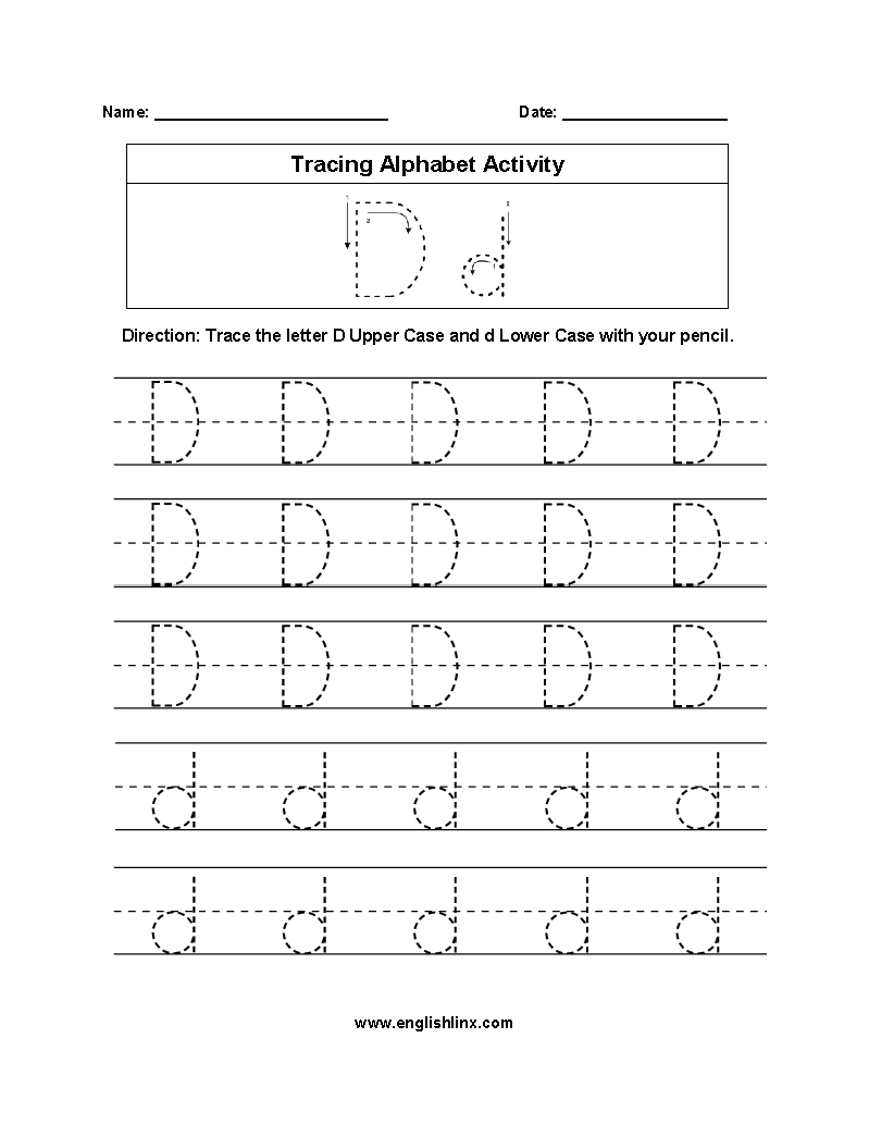 Alphabet Worksheets | Tracing Alphabet Worksheets intended for Tracing Letter D Worksheets