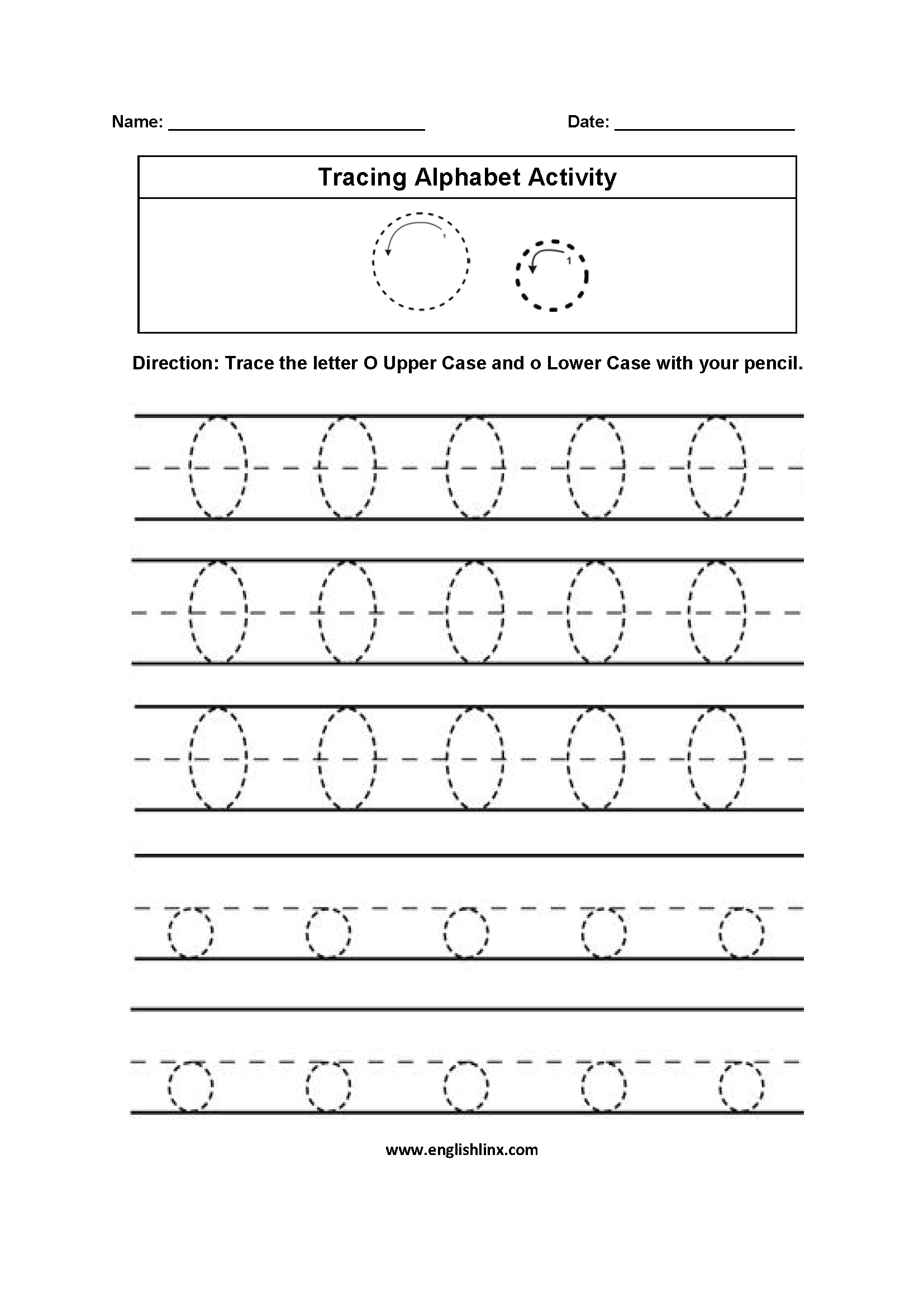 Alphabet Worksheets | Tracing Alphabet Worksheets intended for Tracing Letter O Worksheets