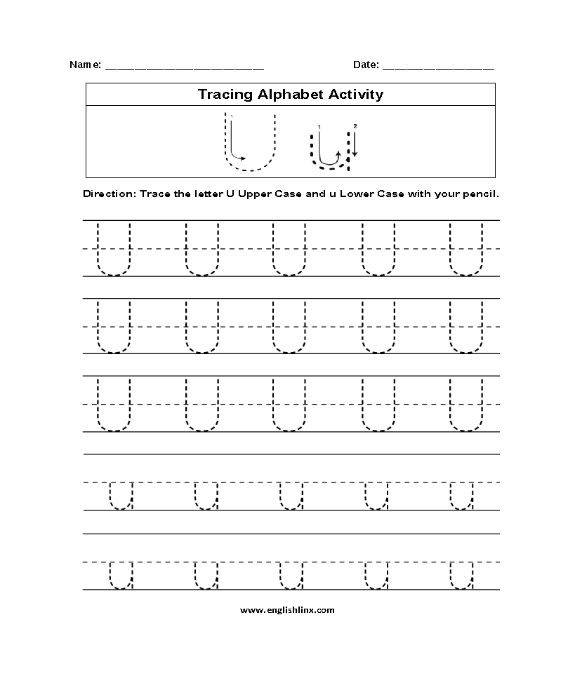 Alphabet Worksheets | Tracing Alphabet Worksheets within Tracing Letter U Worksheets