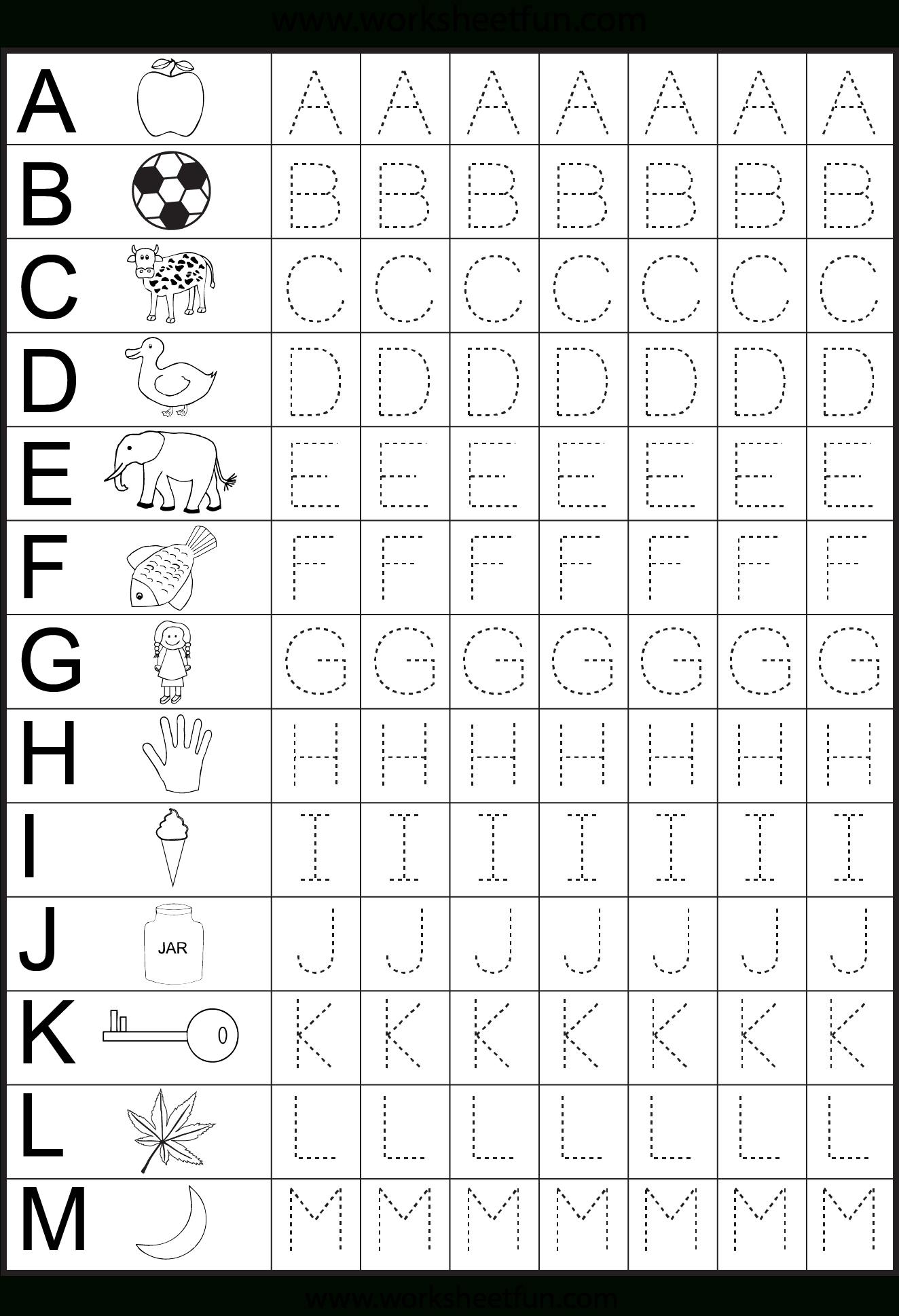 Tracing Letters Worksheets Kindergarten - TracingLettersWorksheets.com