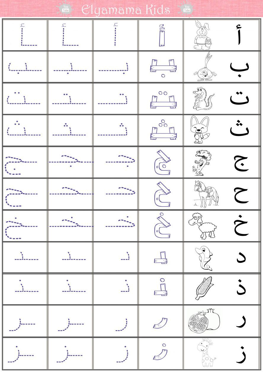 Arabic Letters Tracing Sheets  TracingLettersWorksheets.com