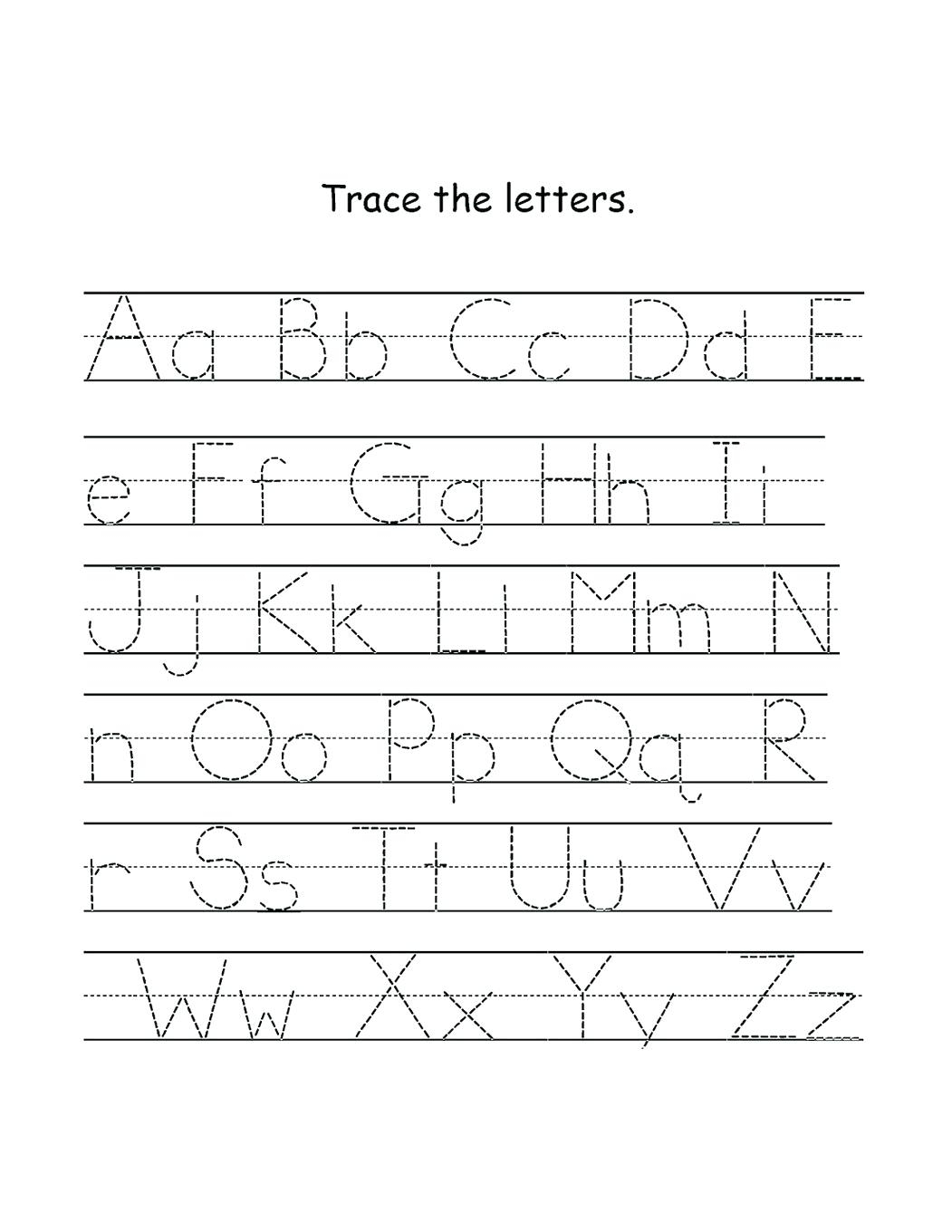 Basic Tracing Worksheets Tracing Letters A Z Worksheets Easy in A To Z Tracing Letters