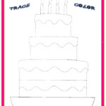 Birthday Cake Trace Worksheet | Dad Birthday Cakes, Cupcake throughout Happy Birthday Tracing Letters