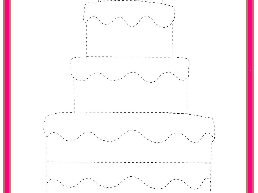 Birthday Cake Trace Worksheet | Dad Birthday Cakes, Cupcake throughout Happy Birthday Tracing Letters