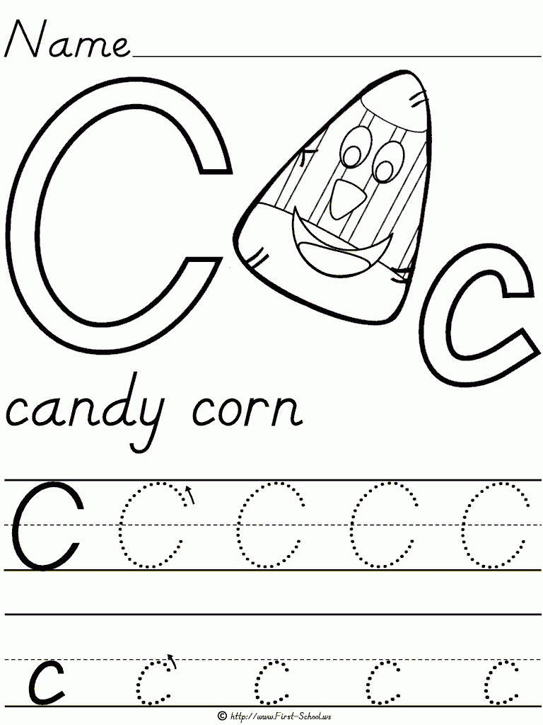 Candy Corn Letter &amp;quot;c&amp;quot; Worksheet | Letter C Worksheets throughout Trace Letter C Worksheets Preschool