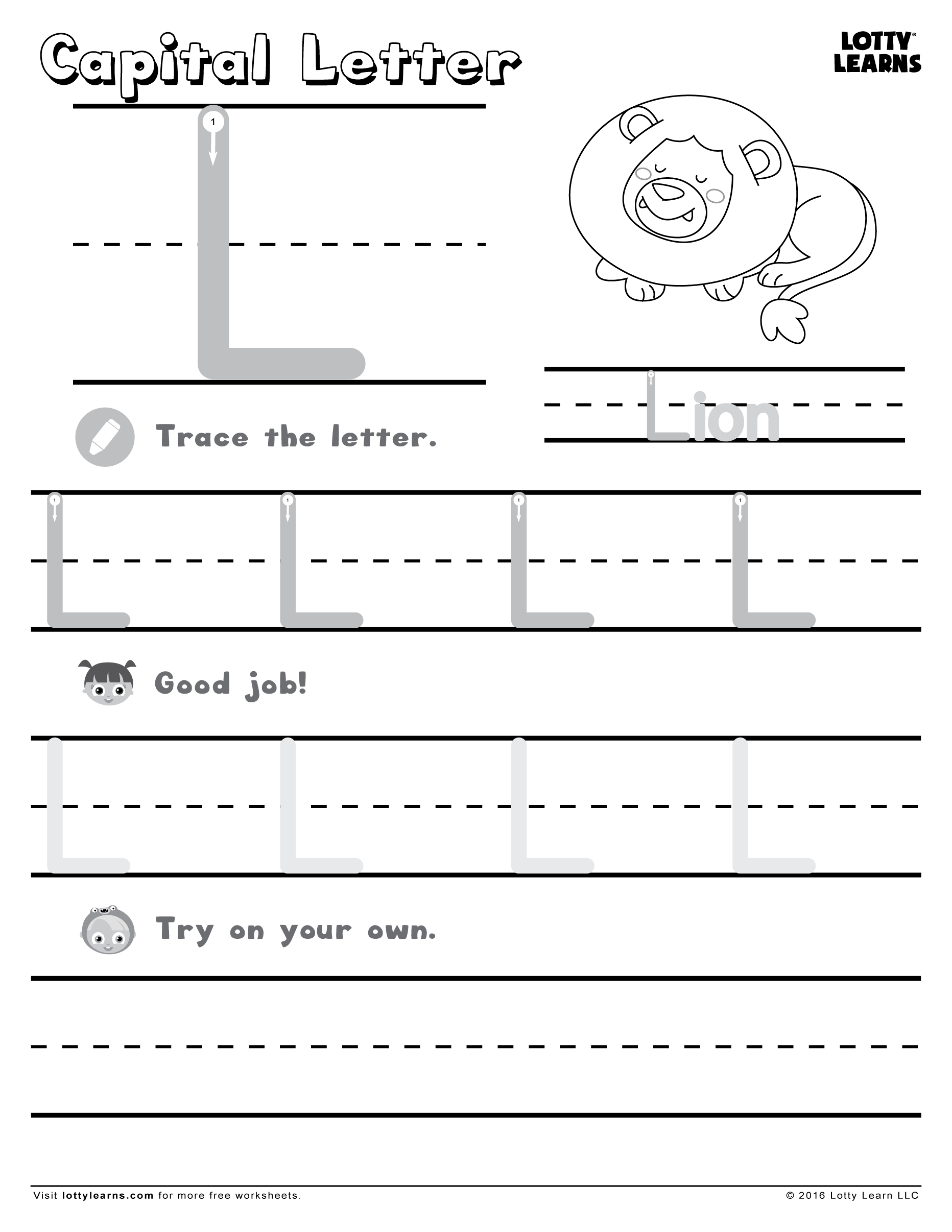 Tracing Letter L Worksheets For Kindergarten  TracingLettersWorksheets.com