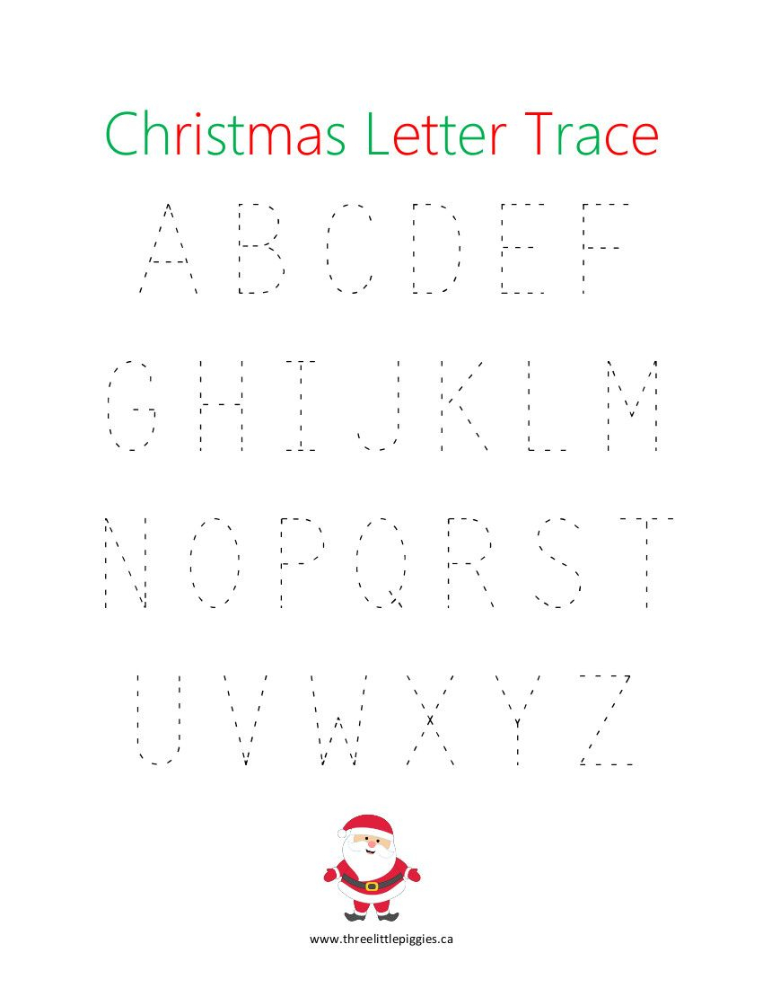 Christmas Capital Letter Trace | Tracing Letters, Christmas with Christmas Tracing Letters