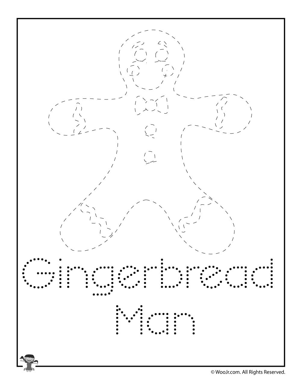Christmas Letter Tracing - Gingerbread Man | Woo! Jr. Kids regarding Christmas Tracing Letters