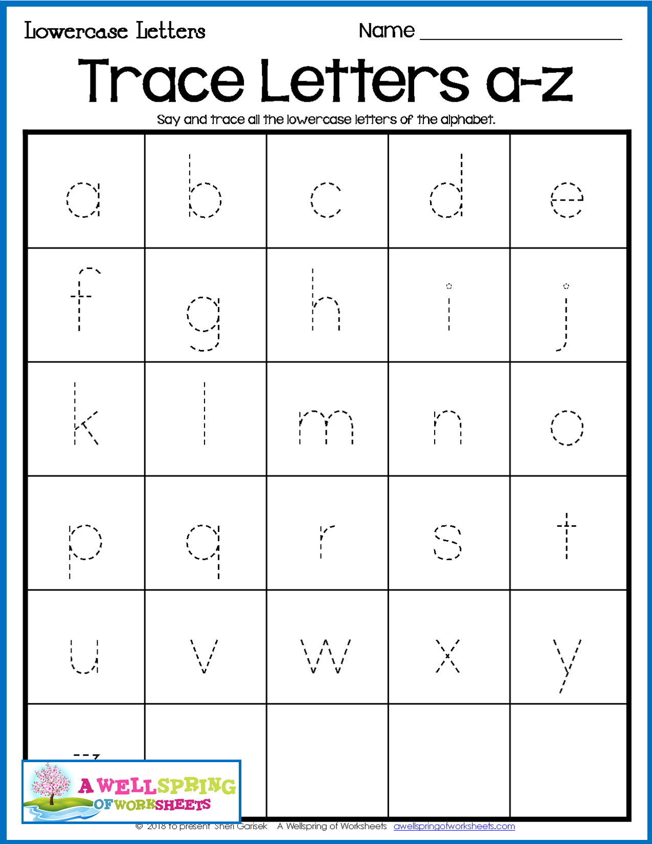 Small English Alphabet Tracing Worksheets