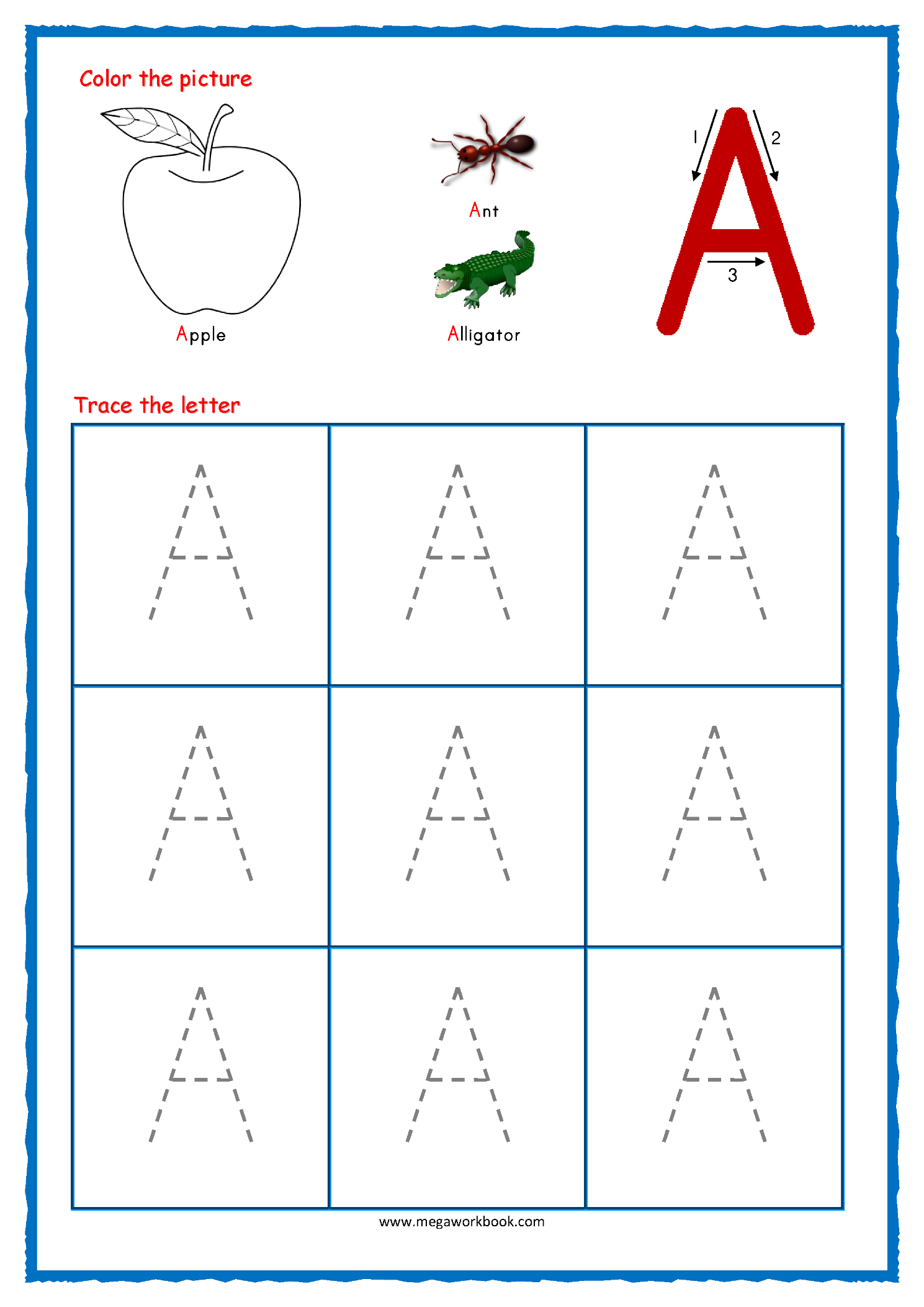 Tracing Letter A Worksheets For Preschool  TracingLettersWorksheets.com