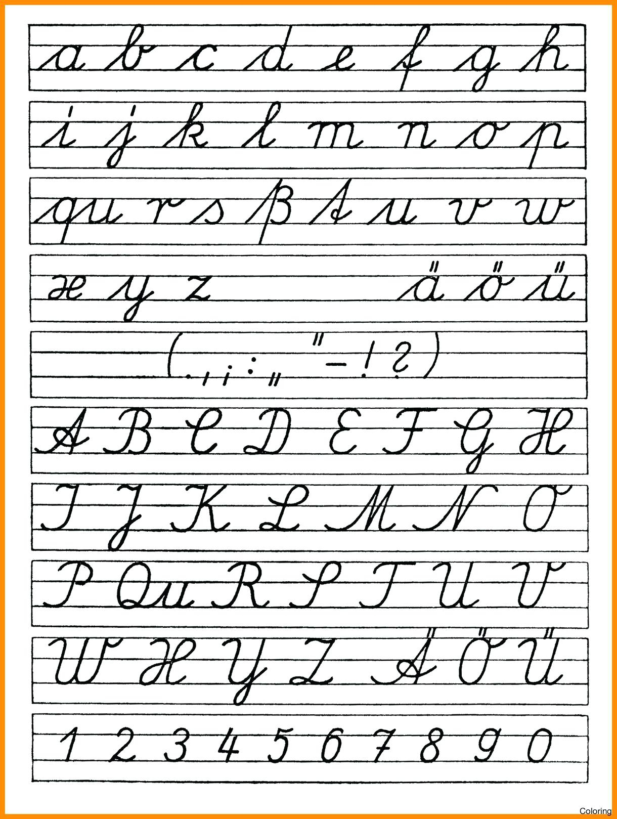 Cursive Alphabet Practice Sheets Pdf Cursive Writing Template 8 