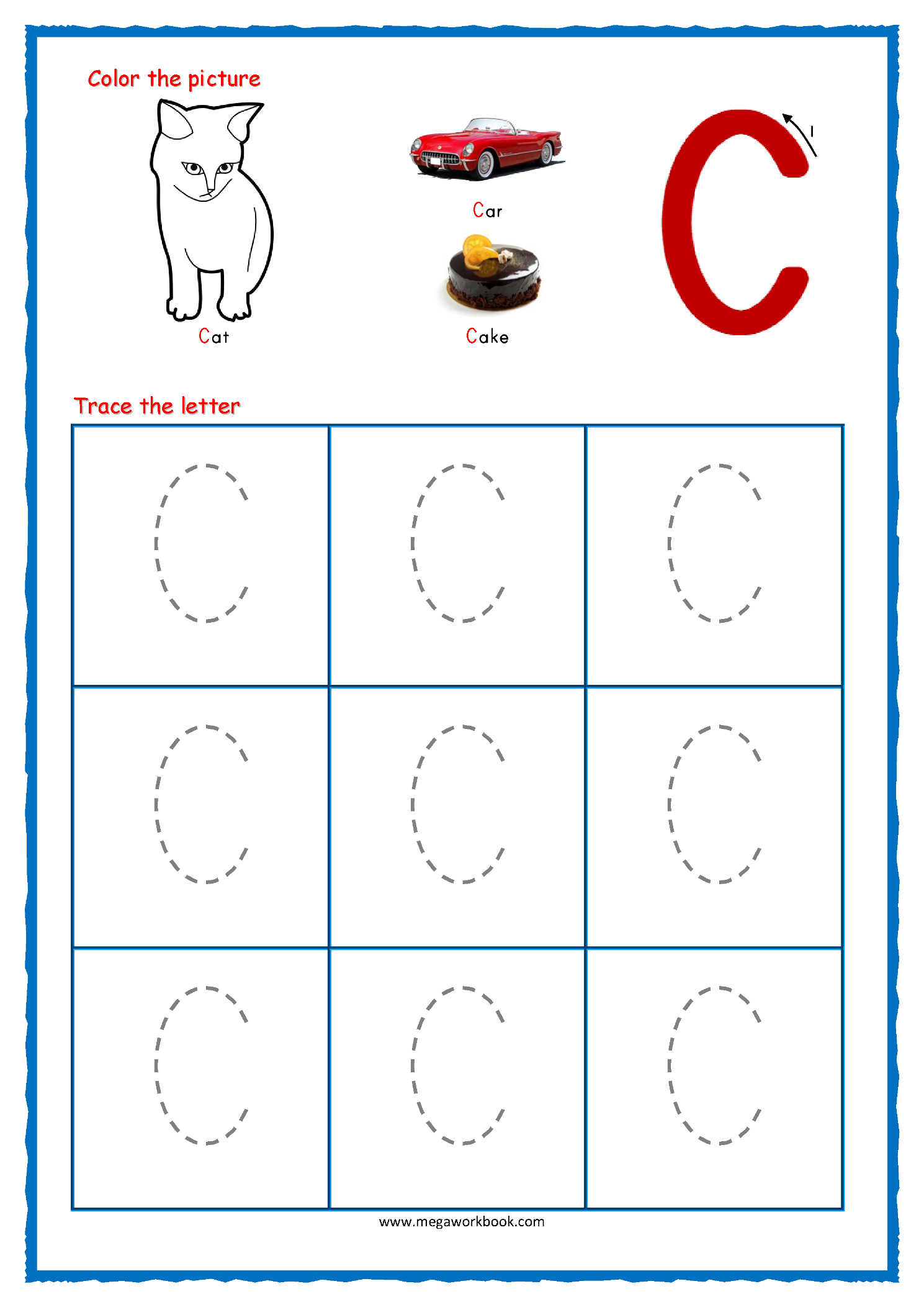 Large Alphabet Tracing Sheet