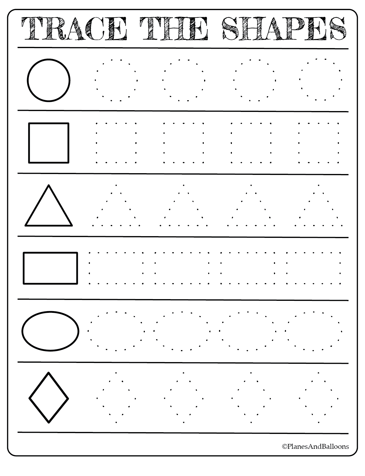 Coloring Book : Free Printable Shapes Worksheets For with Tracing Letters Numbers And Shapes