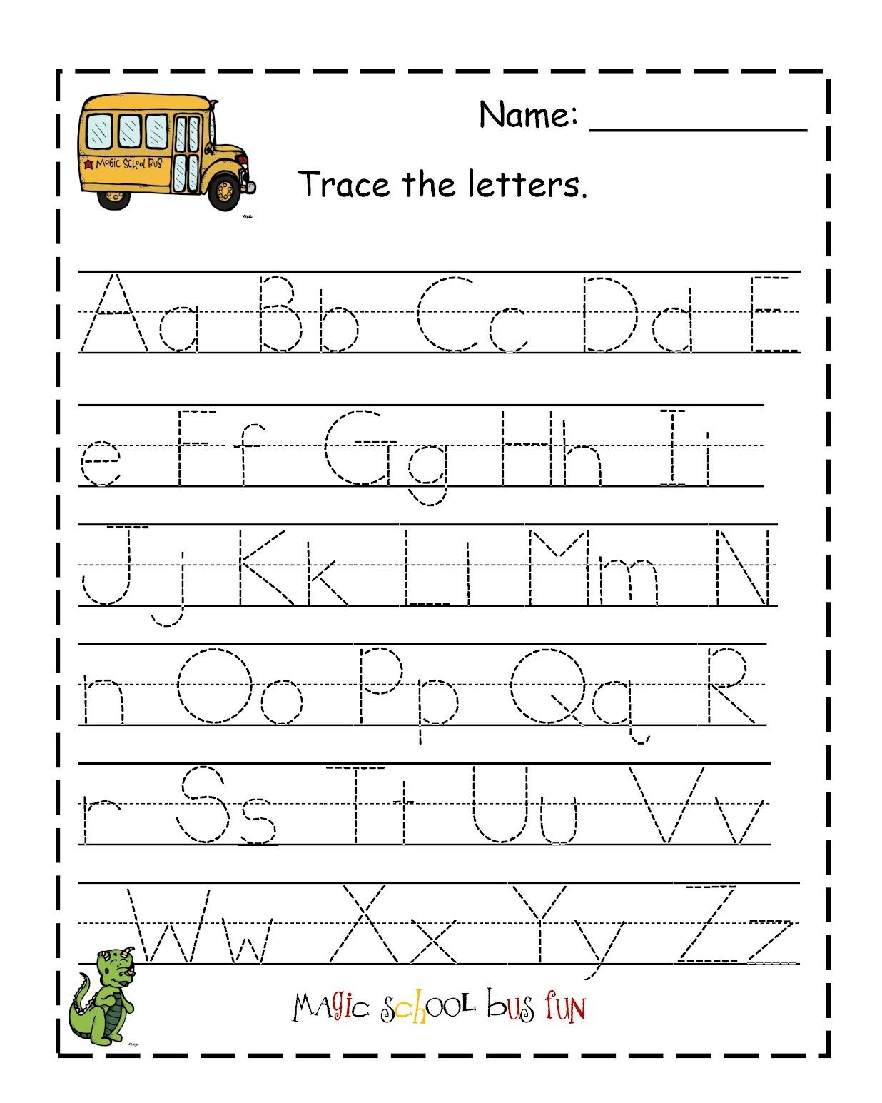 Tracing Letters Font Free Download - TracingLettersWorksheets.com