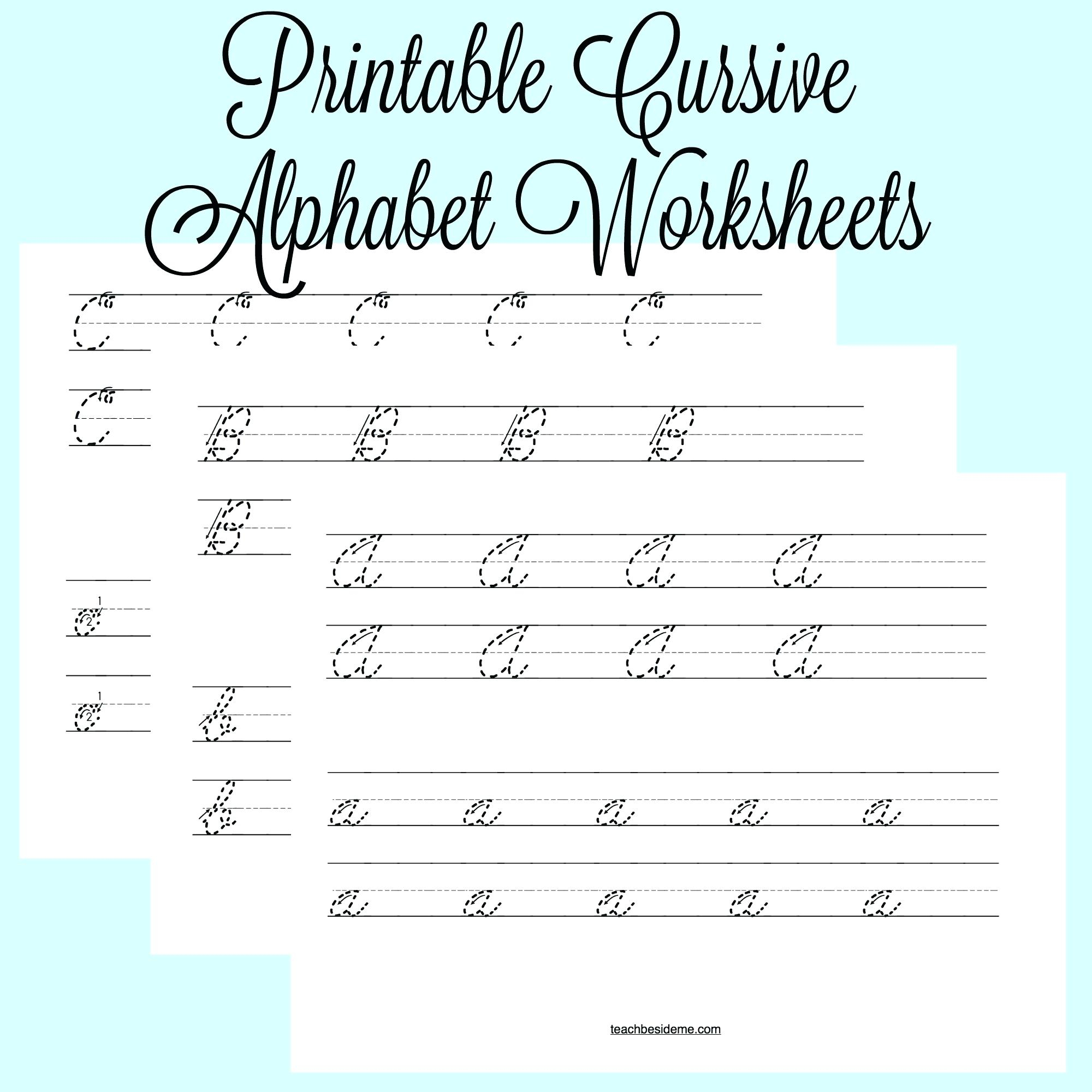 Cursive Alphabet Tracing Sheets