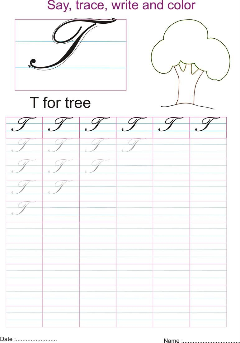 Cursive Captial Letter T Worksheet | Cursive Letters regarding Cursive Capital Letters Tracing