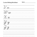 Cursive Letters Writing Worksheet Printable | Teaching inside Cursive Letters Tracing Worksheets