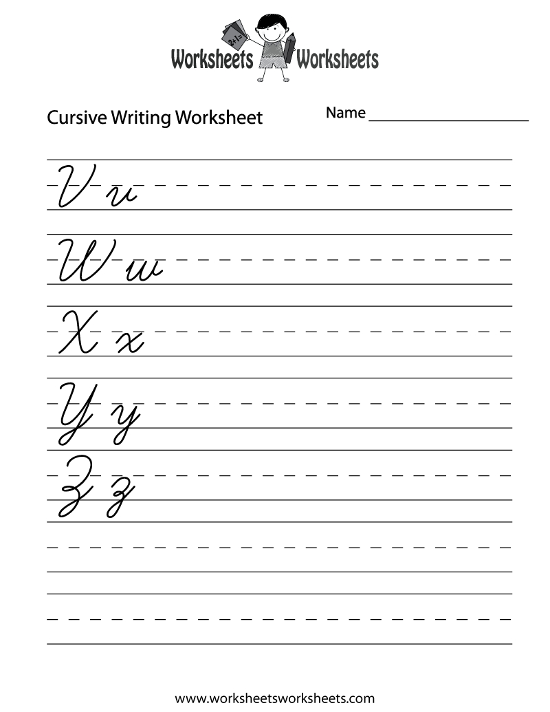 cursive letters tracing worksheets