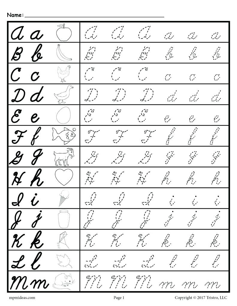 Cursive Names Worksheets Printable Cursive Letters Chart with Tracing Letters Worksheet Maker