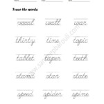 Cursive Writing Worksheet – Trace The Words 29 – Educational with Tracing Letters Website