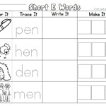 Cvc Words Short Vowel Word Families, Great For Word Work with Tracing Vowel Letters Worksheet