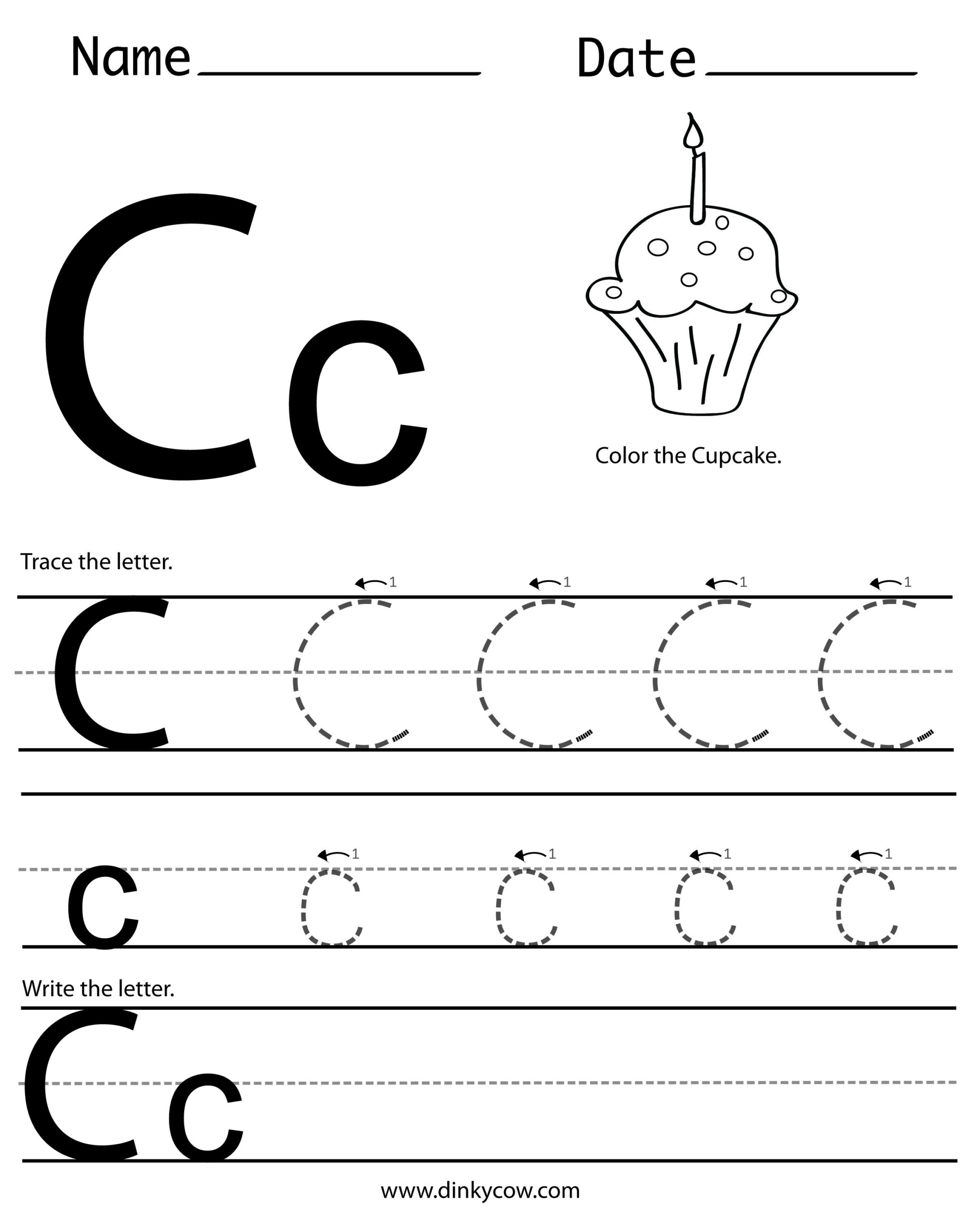 نتيجة بحث الصور عن ‪worksheet C‬‏ | Printable Preschool within C Letter Tracing Worksheet